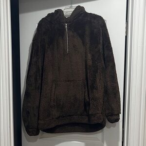 Cozy Brown Fleece Hoodie